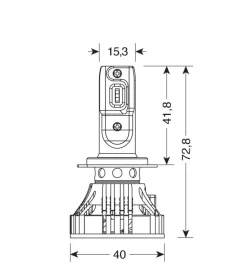 Auto Esterno-Lampa de led per auto 9-32v halo led serie 7 compact - (h7) - 36w - px26d - 2 pz  - scatola  57778