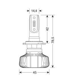 Auto Esterno-Lampa de led per auto 9-32v halo led serie 5 blaster - (h7) - 20w - px26d - 2 pz  - scatola  57792