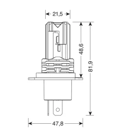 Lampa Auto Esterno|de led per auto 9-32v halo led serie 10 halo killer - (h4) - 20w - p43t - 2 pz  - scatola  57730