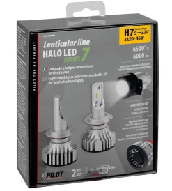 Lampa Auto Esterno|de led per auto 9-32v halo led serie 7 compact - (h7 lenticular) - 36w - px26d - 2 pz  - scatola  57805