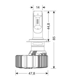 Auto Esterno-Lampa de led per auto 9-32v halo led serie 4 fit-master - (h7) - 25w - px26d - 2 pz  - scatola  57799