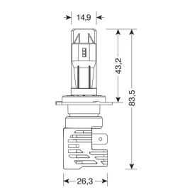 Lampa Auto Esterno|de led per auto 9-32v halo led serie 8 halo killer - (h7) - 25w - px26d - 2 pz  - scatola  57771
