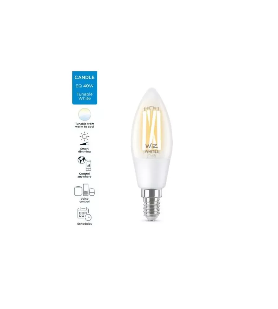Lampadine-Philips Smart Led Lampadina filamento chiaro smart c35, 470 lm