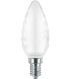 Lampadine-Century Lampadina led incanto saten candela tortiglione 4w e14 3000k 470 lm