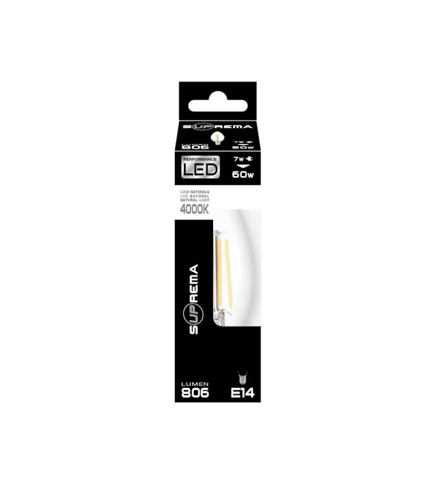 Lampadine- Lampadina led "oliva" luce bianca, 60w e14