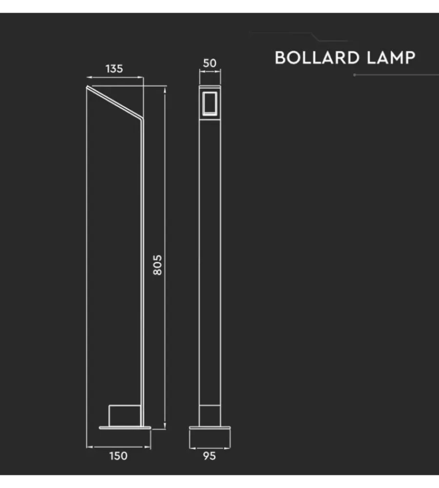 Clearance Lampione led da esterno nero 80 cm 4000k, 6w Illuminazione Per Esterno