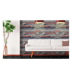 Pannelli Plastici- Lastra decorativa in polipropilene con stampa effetto color wood, 100x50 cm