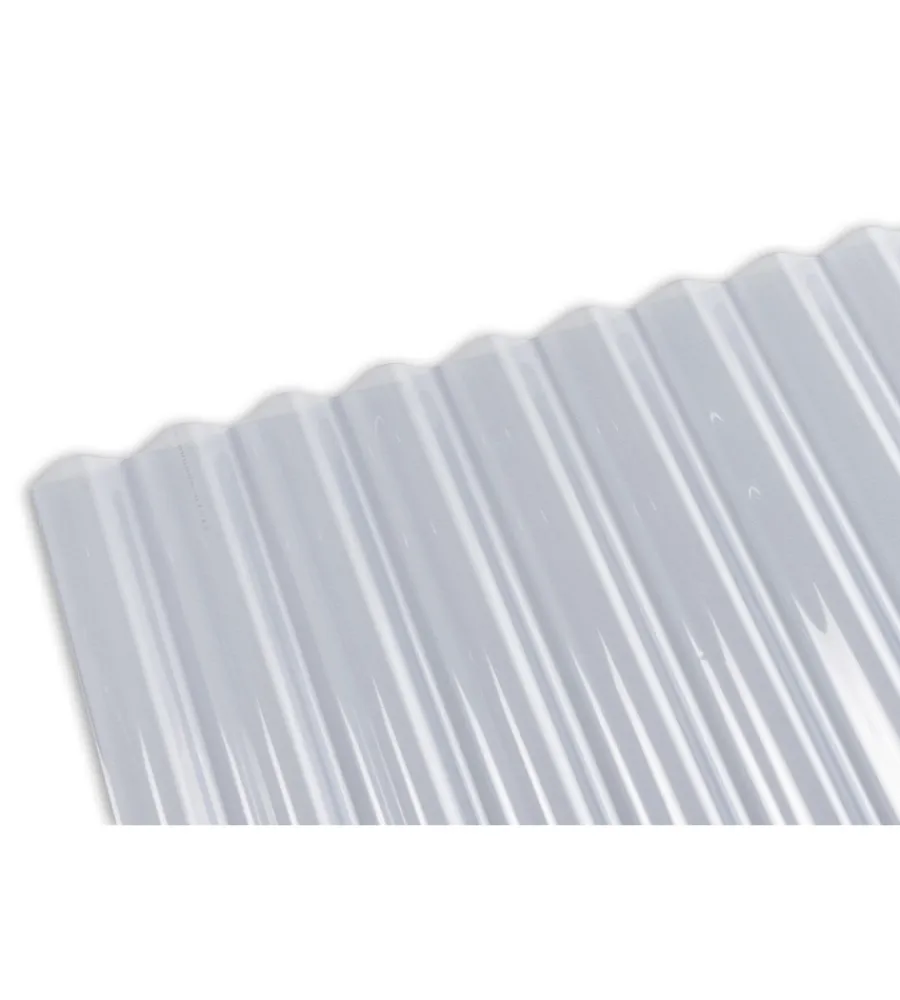 Pannelli Plastici- Lastra ondulata polikril light onda "76/18" sp. 0,5 mm, 90x120 cm