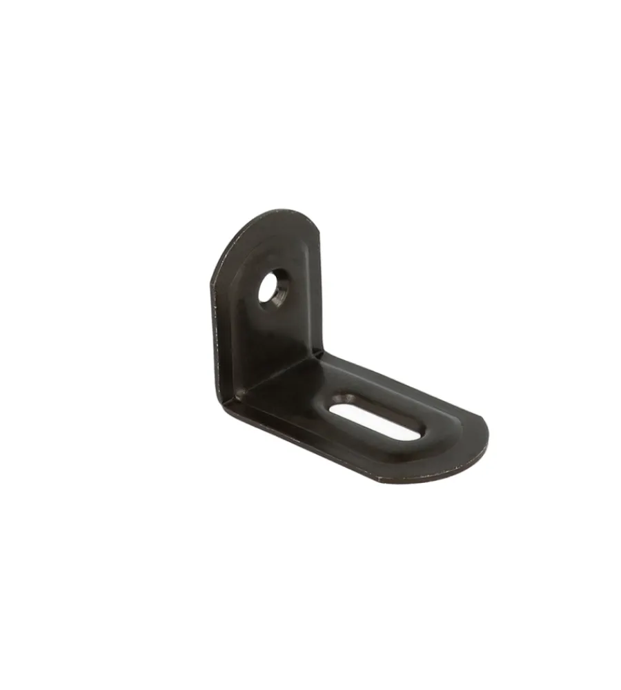 Ferramenta Per Mobili E Infissi- Lastrine ad angolo con asola in acciaio colore nero 23x28x38 mm. 4 pz.