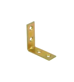 Ferramenta Per Mobili E Infissi- Lastrine di giunzione ad angolo in acciaio zincato giallo 20 x 20 mm. 4 pz.