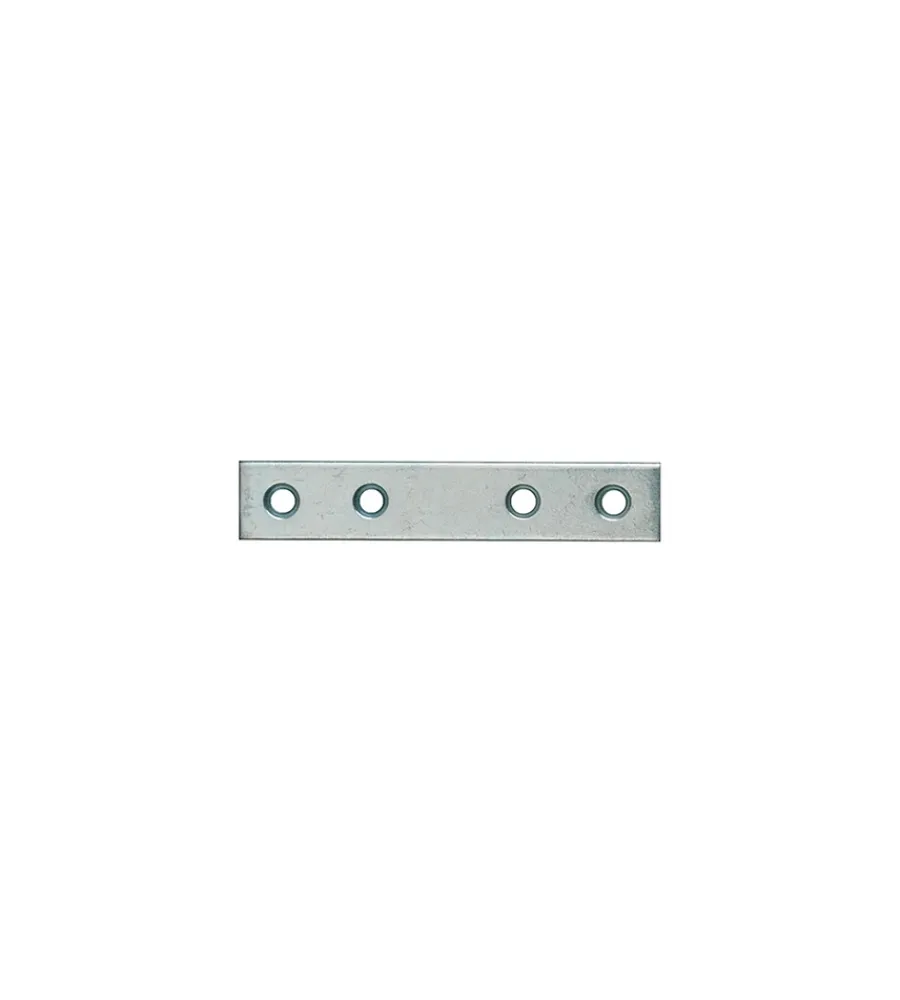 Ferramenta Per Mobili E Infissi- Lastrine di giunzioni dritte in acciaio zincato bianco 80x15 mm. 4 pz.