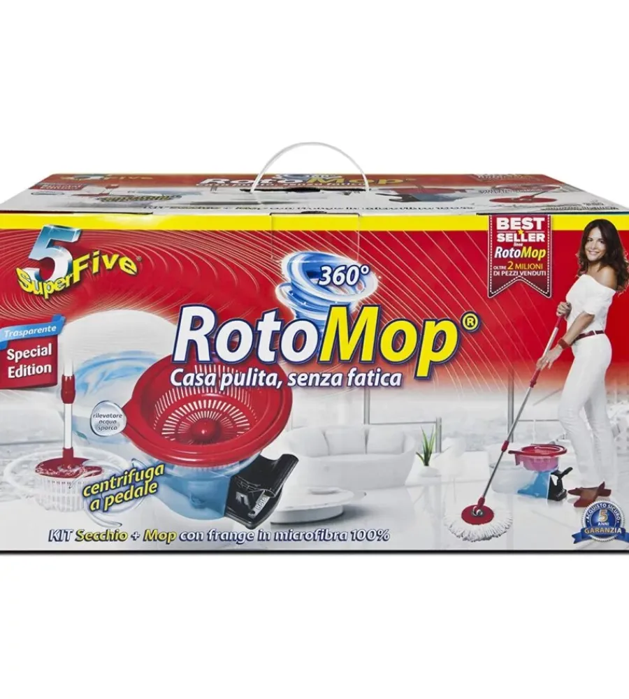 Lavapavimenti- Lavapavimenti rotomop kit 360° con pedale.