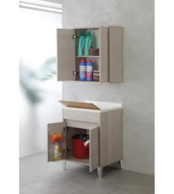 Lavatoio rovere chiaro 2 ante, 60x84x50 cm Mobiletti Multiuso