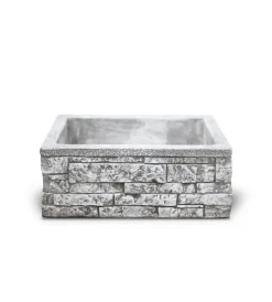 Fontane, Decorazioni E Pavimentazioni|Lavello "linosa" anticato colore grigio - 40x50x20 cm