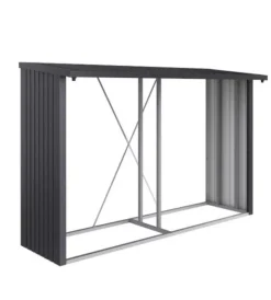 Clearance Legnaia "woodstock 300" in acciaio zincato grigio scuro metallizzato, 300,7x102x199 cm - 37040 Contenitori Da Esterno