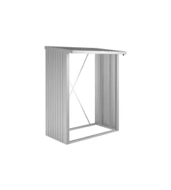 Biohort Contenitori Da Esterno|Legnaia "woodstock 150" in acciaio zincato argento metallizzato, 157x102x199 cm - 35010