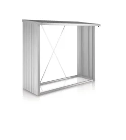 Contenitori Da Esterno-Biohort Legnaia "woodstock 230" in acciaio zincato argento metallizzato, 229x102x199 cm - 35020