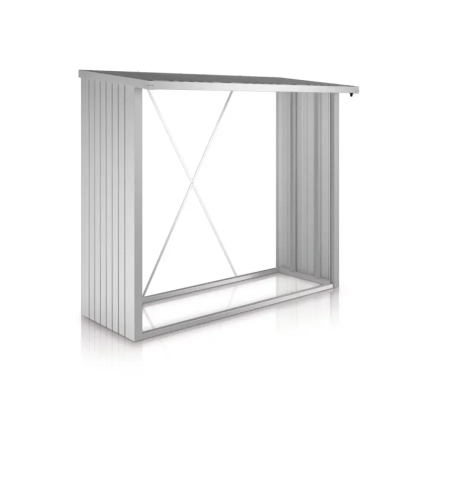 Contenitori Da Esterno-Biohort Legnaia "woodstock 230" in acciaio zincato argento metallizzato, 229x102x199 cm - 35020