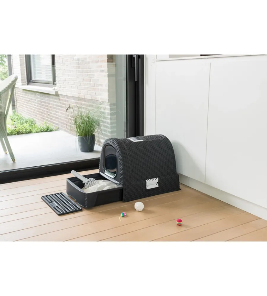 Hot Lettiera e trasportino per gatti keter "cat litter box" in polipropilene colore antracite, 51x39x39 cm Lettiere E Sabbia