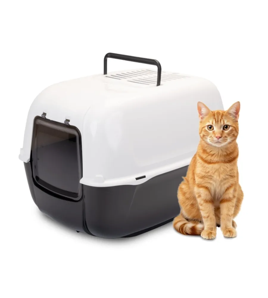 Sale Lettiera toilette gatto chiusa "prima" nero 39,5x52,5x38 cm Lettiere E Sabbia