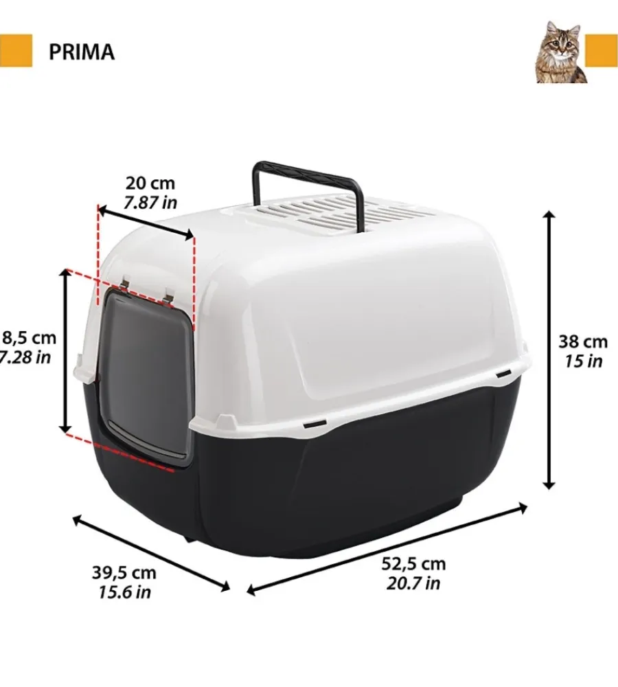 Sale Lettiera toilette gatto chiusa "prima" nero 39,5x52,5x38 cm Lettiere E Sabbia