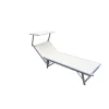 Mobili Da Giardino E Accessori|Lettino da esterno essenza "ibiza" con tettuccio in alluminio e textilene, color beige 186x59x36 cm