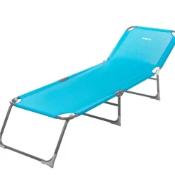 Campeggio-Brunner Lettino da sole bahialettino prendisole pieghevole "bahia" in alluminio e materiale sintetico colore azzurro, 192x61,5x31,5 cm
