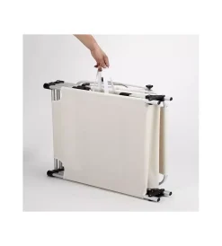 Mobili Da Giardino E Accessori|Lettino prendisole pieghevole, schienale e parasole regolabili e cuscino essenza "mykonos" in alluminio e textilene bianco 187x57x30 cm