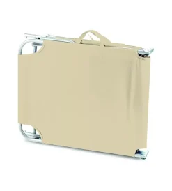 Mobili Da Giardino E Accessori|Lettino prendisole pieghevole e reclinabile essenza "maiorca" in acciaio e pvc beige 188x24x55 cm