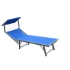Lettino prendisole reclinabile essenza "ibiza" in alluminio e textilene blu 183x59x36 cm Mobili Da Giardino E Accessori