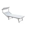 Mobili Da Giardino E Accessori- Lettino prendisole reclinabile essenza "ibiza" in alluminio e textilene bianco 183x59x36 cm