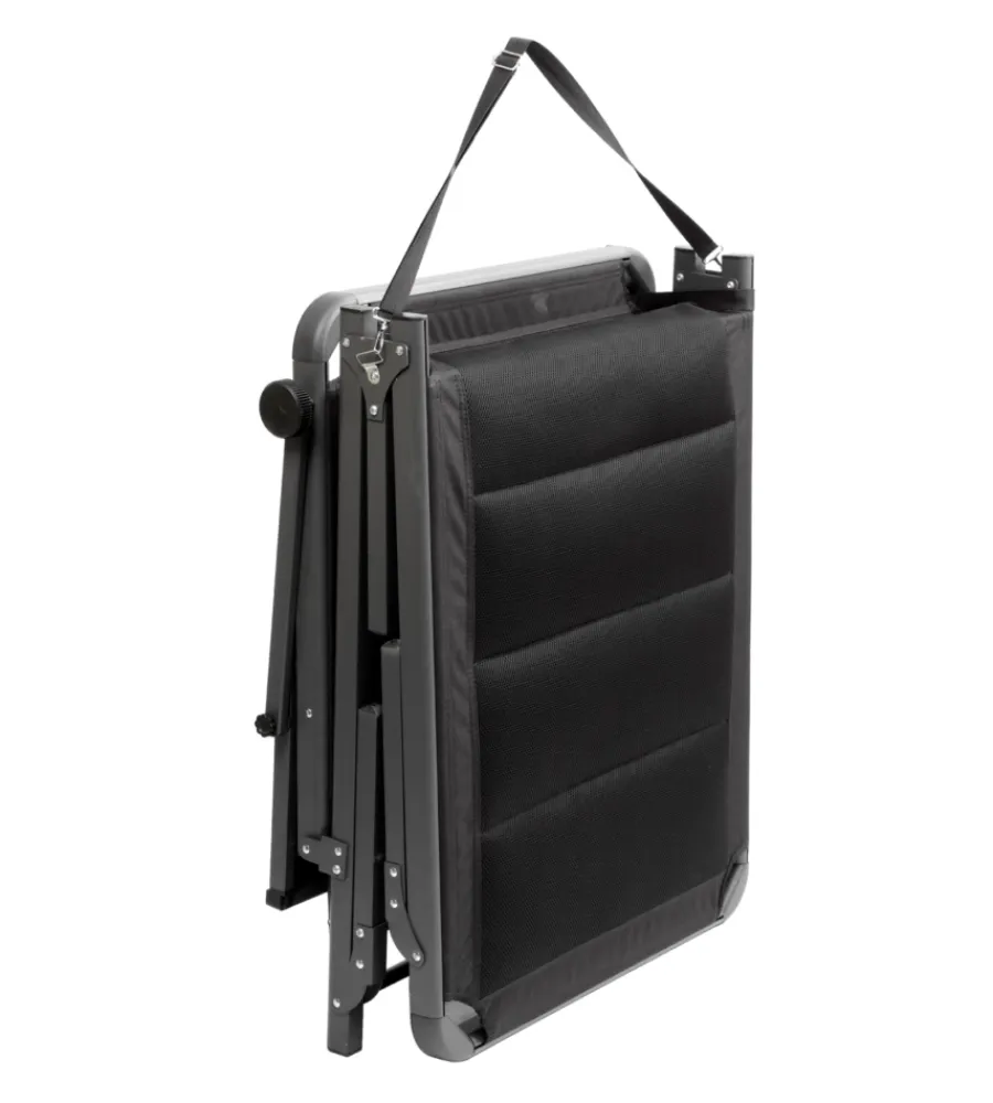 Mobili Da Giardino E Accessori-Brunner Lettino prensisole reclinabile con tettuccio "aravelhigh duna 3d" in alluminio e poliestere nero 198x64x48/103 cm