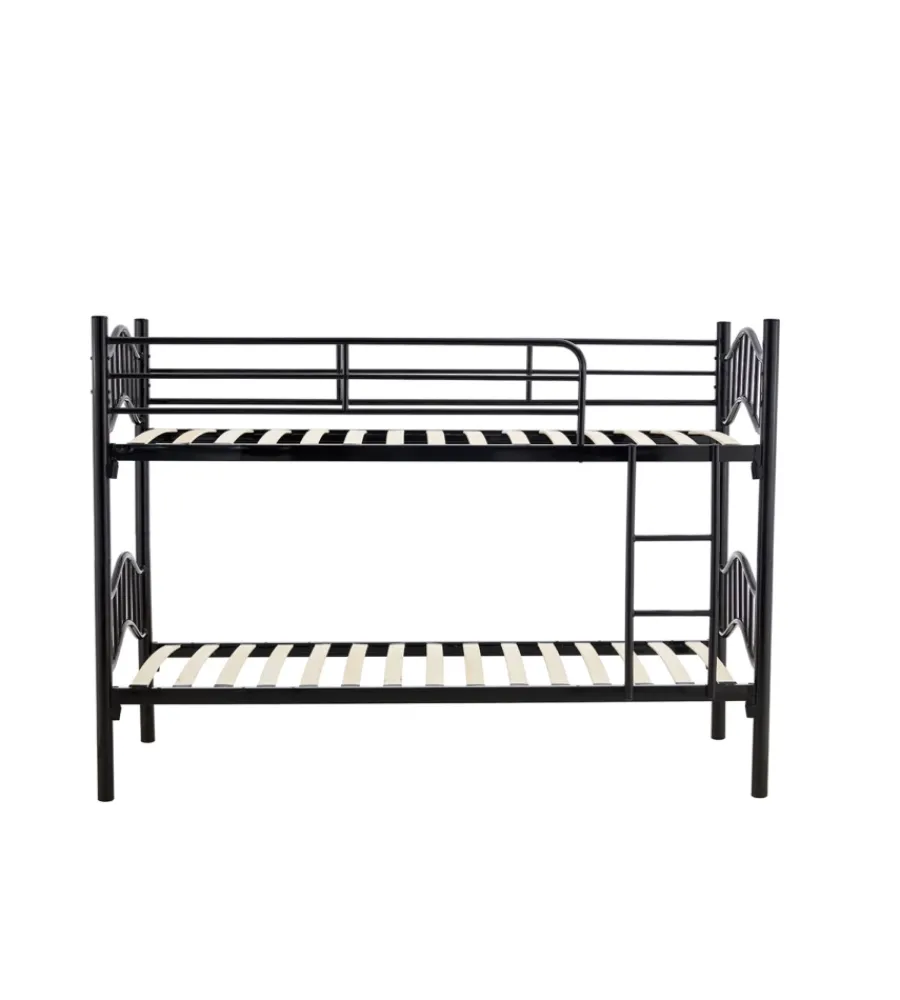 Hot Letto a castello "berna" scomponibile in 2 letti singoli in ferro nero 203x83x145,5 cm Letti E Comodini