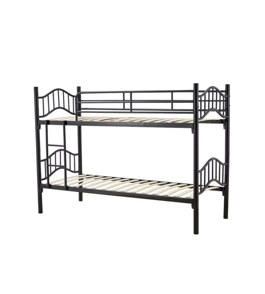 Hot Letto a castello "berna" scomponibile in 2 letti singoli in ferro nero 203x83x145,5 cm Letti E Comodini