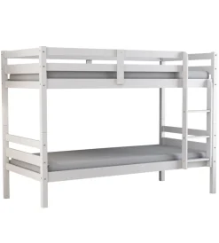 Letti E Comodini-BellaHome Letto a castello "lione" in pino massello bianco laccato 199,5x97x150 cm