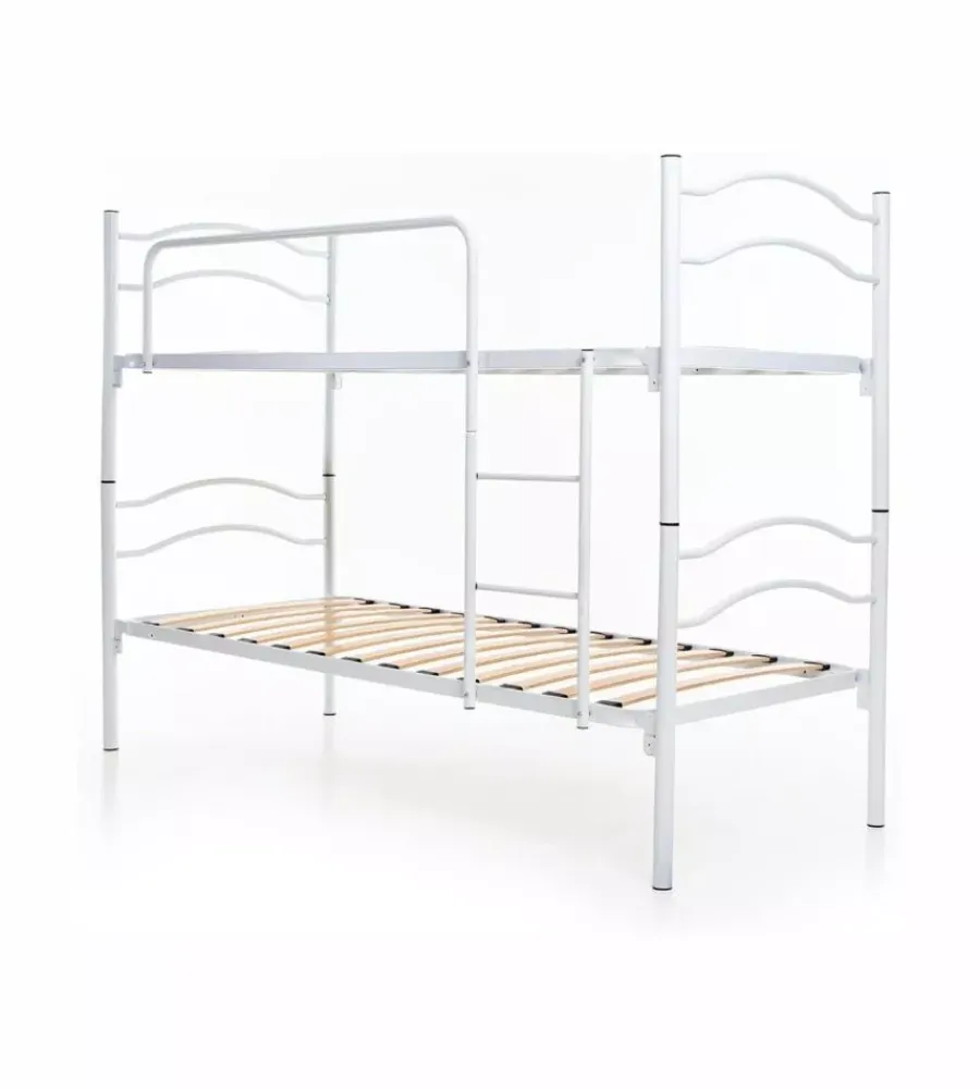 Letti E Comodini|Letto a castello singolo scomponibile somnus in metallo bianco 203x145,5x83 cm