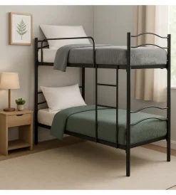 Sale Letto a castello smontabile in metallo nero 203x145,5x83 cm Letti E Comodini