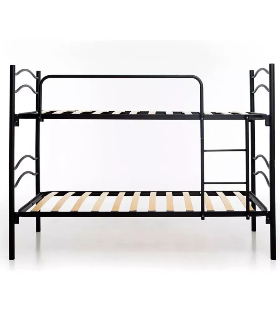 Sale Letto a castello smontabile in metallo nero 203x145,5x83 cm Letti E Comodini