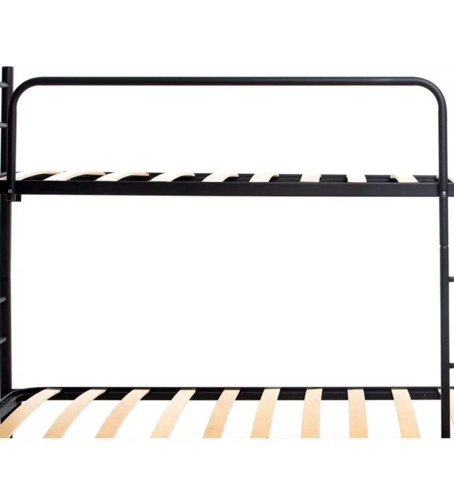 Sale Letto a castello smontabile in metallo nero 203x145,5x83 cm Letti E Comodini