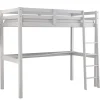 Letto a soppalco con scrivania "nizza" in pino massello bianco laccato 202x98x176 cm Letti E Comodini