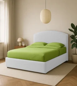Letti E Comodini|Letto matrimoniale contenitore "moon" in ecopelle bianco 160x190 cm