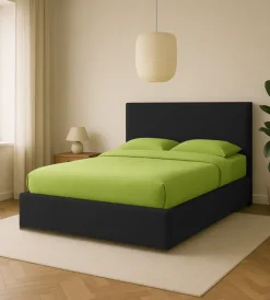 Letti E Comodini|Letto matrimoniale contenitore "zoom" in ecopelle nero 160x190 cm