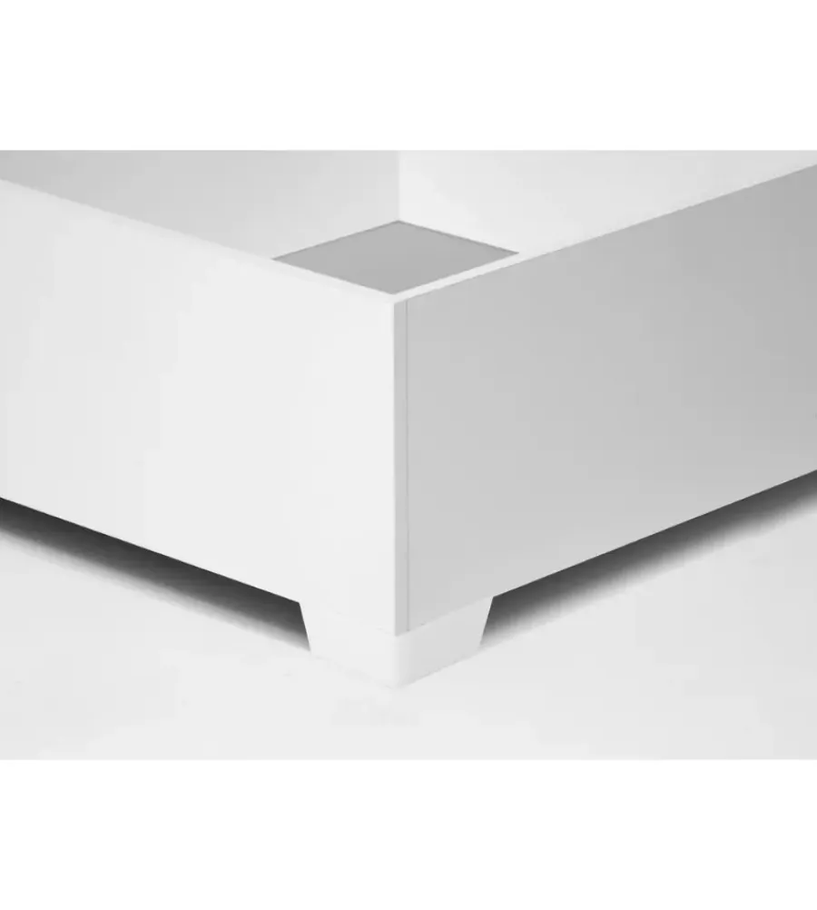 Letti E Comodini- Letto matrimoniale contenitore con piedini "hi box" bianco 160x190 cm