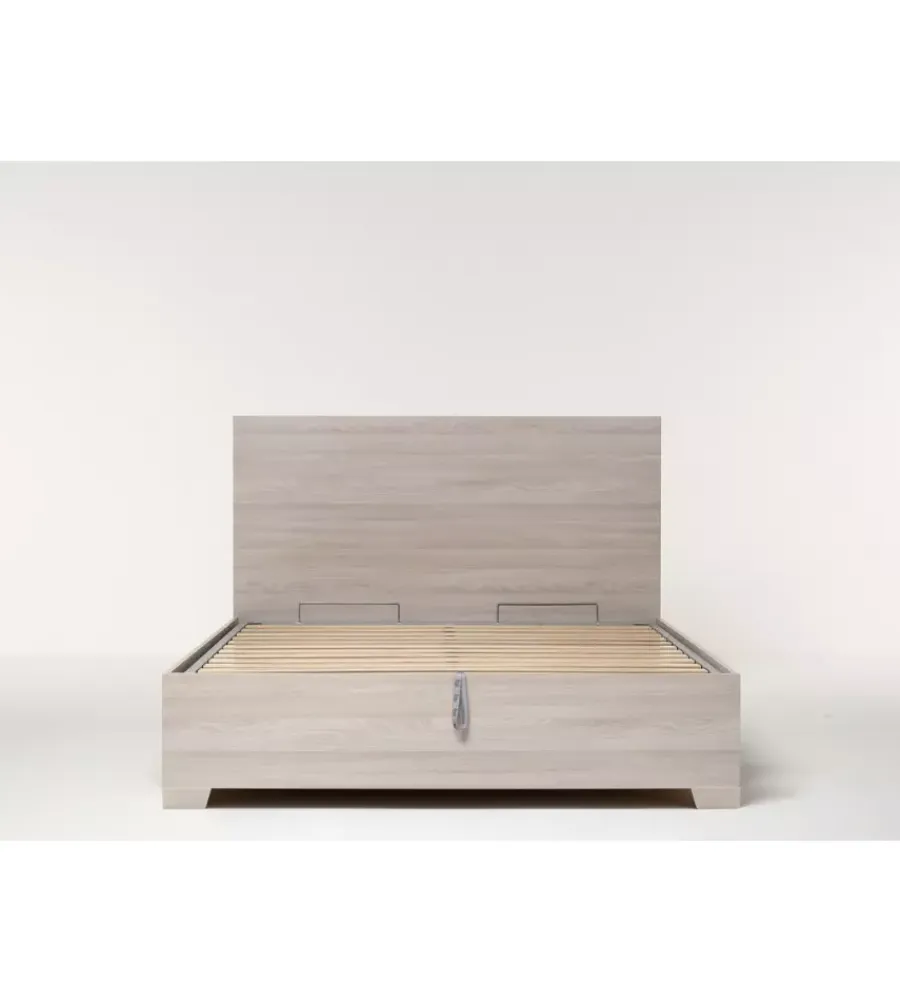 Letti E Comodini|Letto matrimoniale contenitore con piedini "hi box" olmo naturale 160x190 cm
