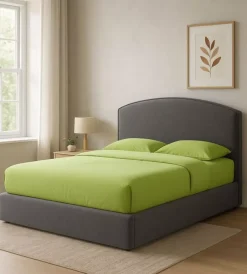 Letti E Comodini|Letto matrimoniale contenitore "moon" in tessuto grigio 160x190 cm