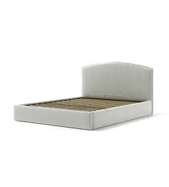 Discount Letto matrimoniale contenitore "moon" in tessuto bianco 160x190 cm Letti E Comodini