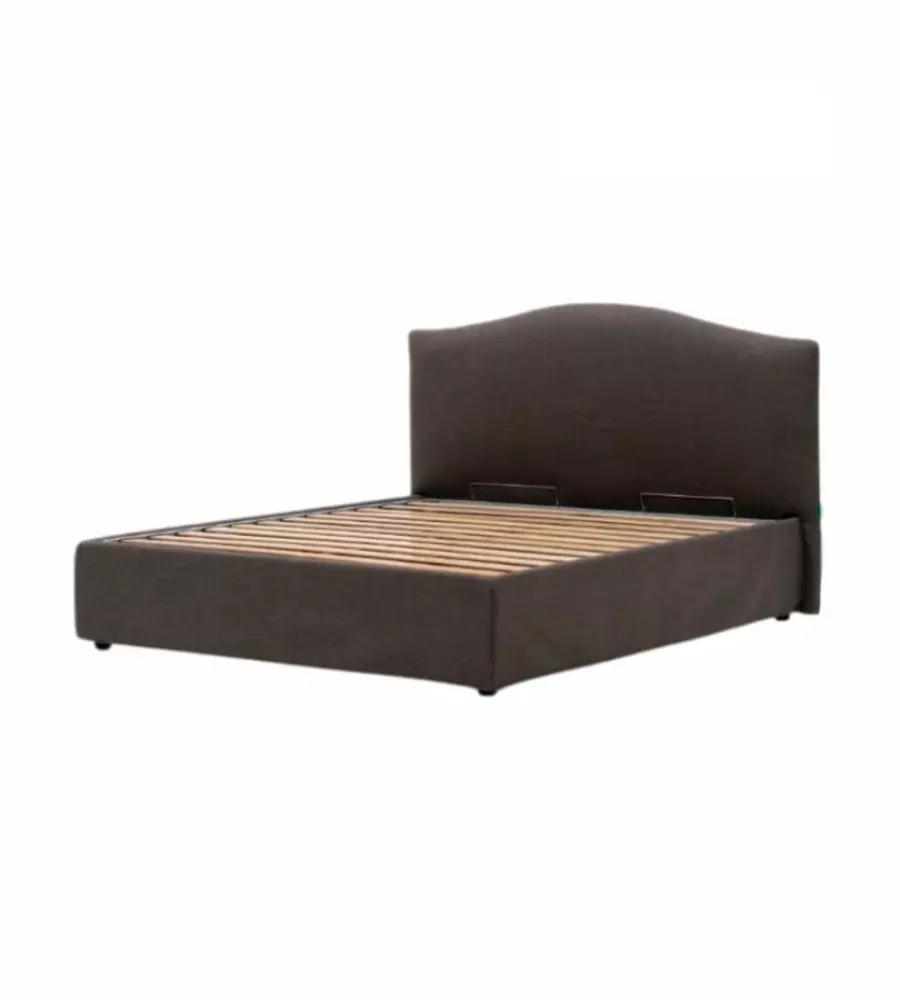 Letti E Comodini|Letto matrimoniale contenitore "hill" grigio 160x190 cm