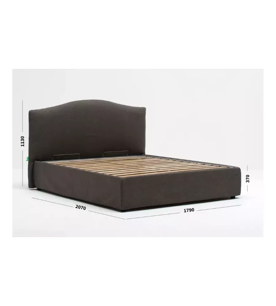 Letti E Comodini|Letto matrimoniale contenitore "hill" grigio 160x190 cm