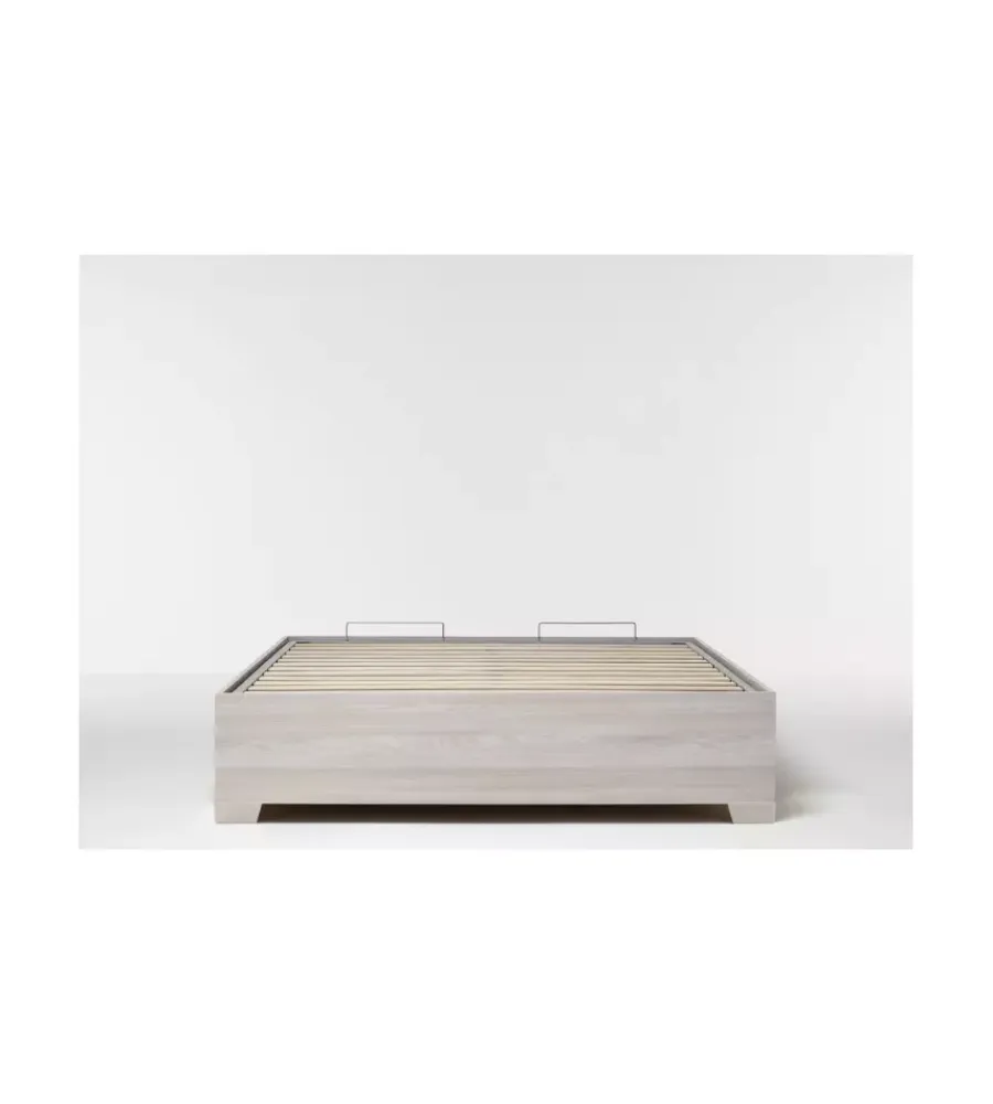 Letti E Comodini|Letto matrimoniale contenitore con piedini "bed box" olmo naturale 160x190 cm