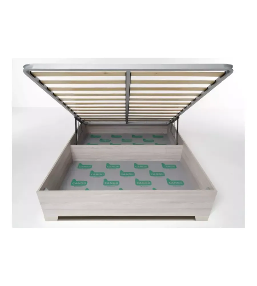Letti E Comodini|Letto matrimoniale contenitore con piedini "bed box" olmo naturale 160x190 cm